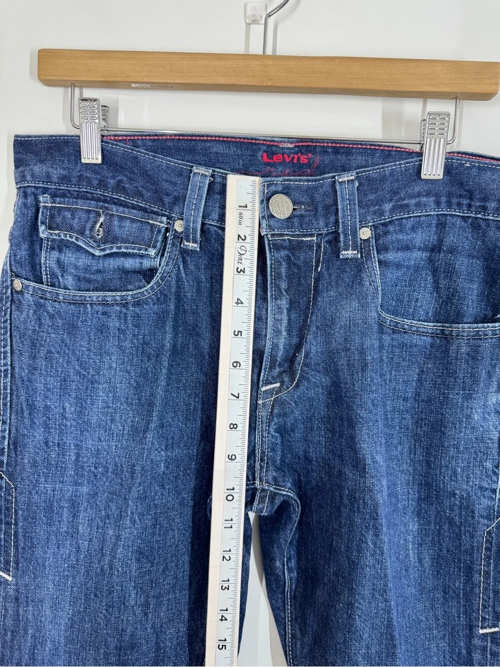 Levi’s Y2K 2000s Mens Bootcut Jeans 34x34 Dark Wash Flap Pocket Western Denim